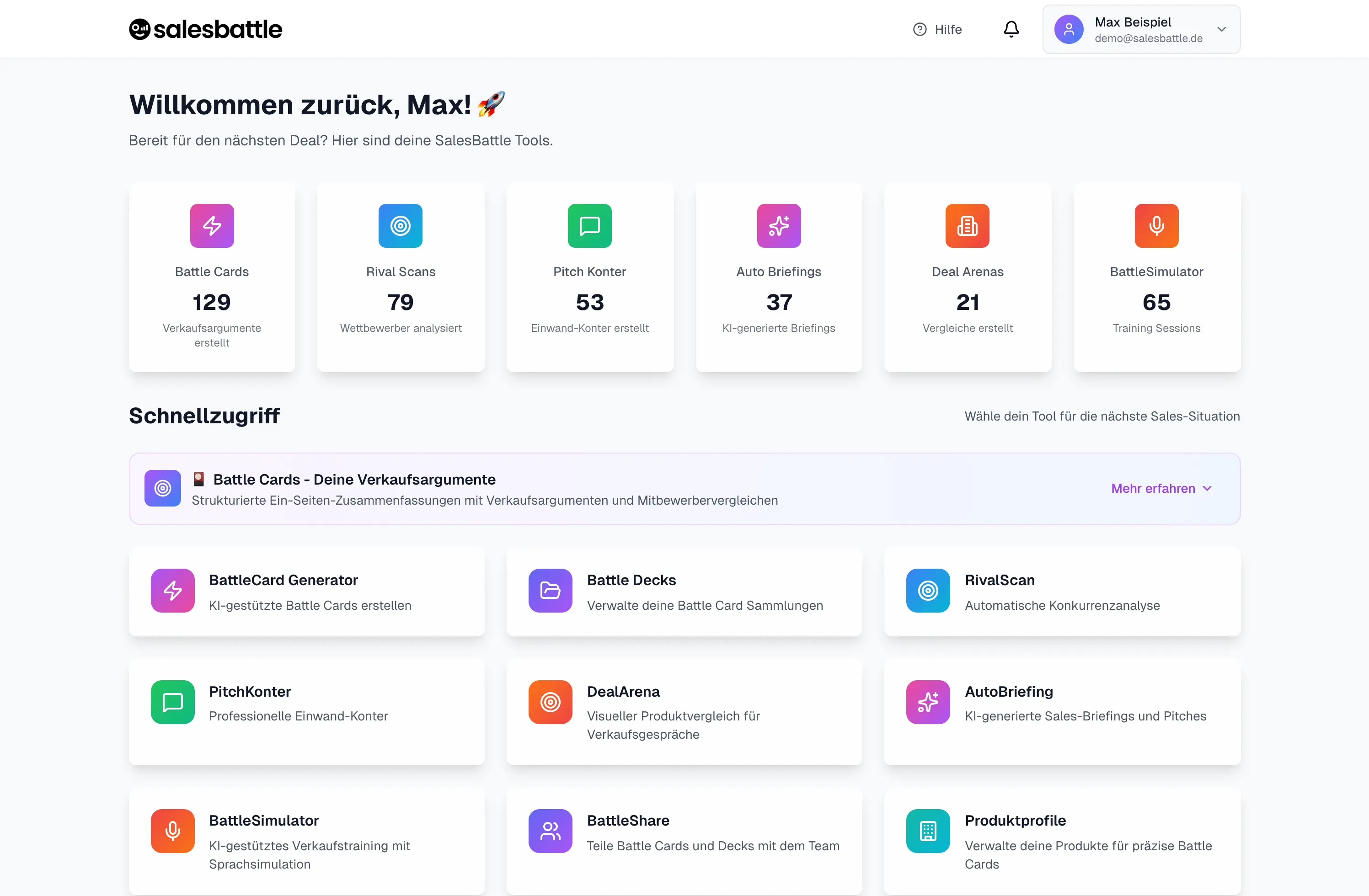 SalesBattle Dashboard Screenshot